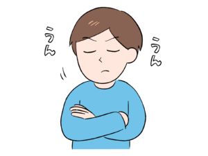 頷く男性