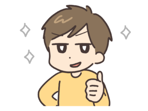 サムズアップをしている男性