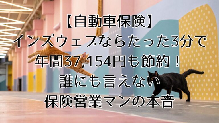 【自動車保険】インズウェブならたった3分で年間37,154円も節約！誰にも言えない保険営業マンの本音