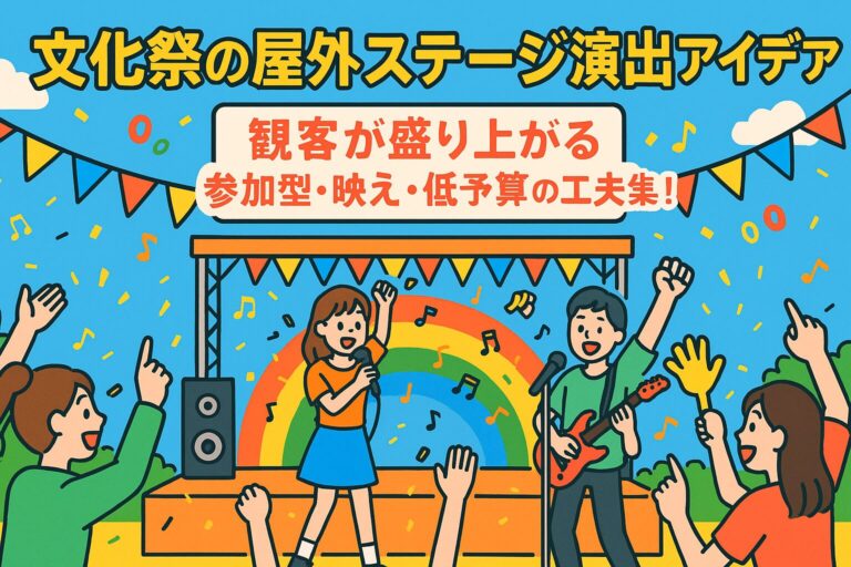 文化祭の屋外ステージ演出アイデア｜観客が盛り上がる参加型・映え・低予算の工夫集！