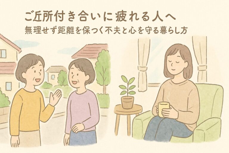 ご近所付き合いに疲れる人へ｜無理せず距離感を保つ工夫と心を守る暮らし方