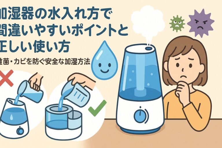 加湿器の水入れ方で間違いやすいポイントと正しい使い方｜雑菌・カビを防ぐ安全な加湿方法