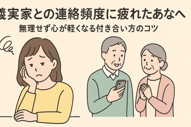 義実家との連絡頻度に疲れたあなたへ｜無理せず心が軽くなる付き合い方のコツ