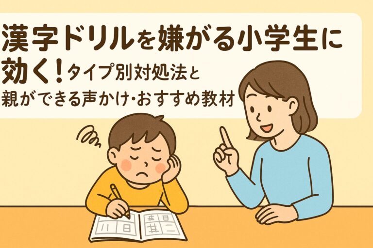 漢字ドリルを嫌がる小学生に効く！タイプ別対処法と親ができる声かけ・おすすめ教材