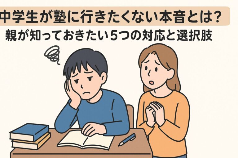 中学生が塾に行きたくない本音とは？親が知っておきたい5つの対応と選択肢