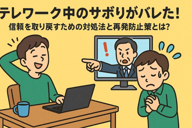 テレワーク中のサボりがバレた！信頼を取り戻すための対処法と再発防止策とは？