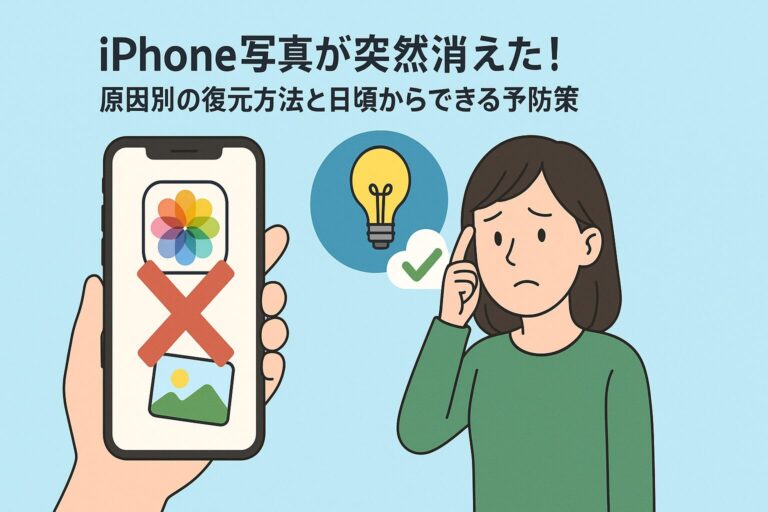 iPhone写真が突然消えた！原因別の復元方法と日頃からできる予防策