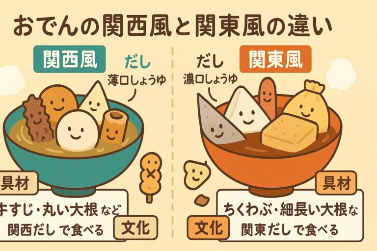 おでんの出汁、関西風と関東風の違いとは？味・具材・文化の全てを徹底比較！