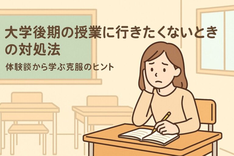 大学後期の授業に行きたくないときの対処法｜体験談から学ぶ克服のヒント
