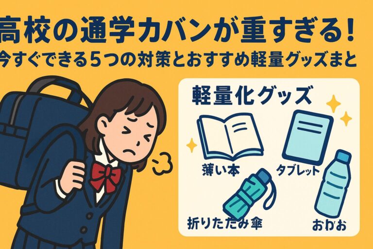 高校の通学カバンが重すぎる！今すぐできる5つの対策とおすすめ軽量グッズまとめ