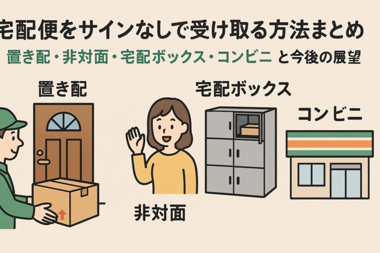宅配便をサインなしで受け取る方法まとめ｜置き配・非対面・宅配ボックス・コンビニと今後の展望