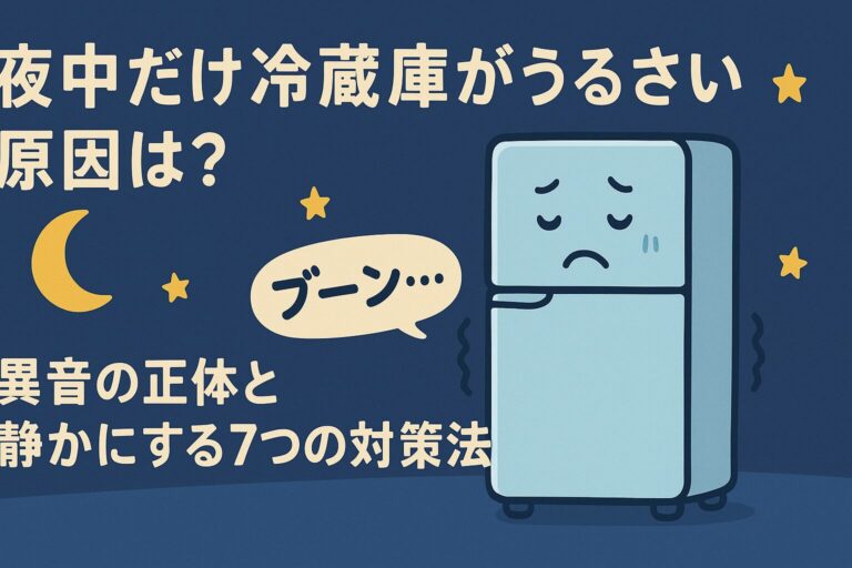 夜中だけ冷蔵庫がうるさい原因は？異音の正体と静かにする7つの対策法