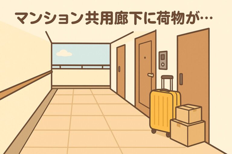 「マンション共用廊下に荷物が…」放置トラブルの原因・対処法・予防策を徹底解説！