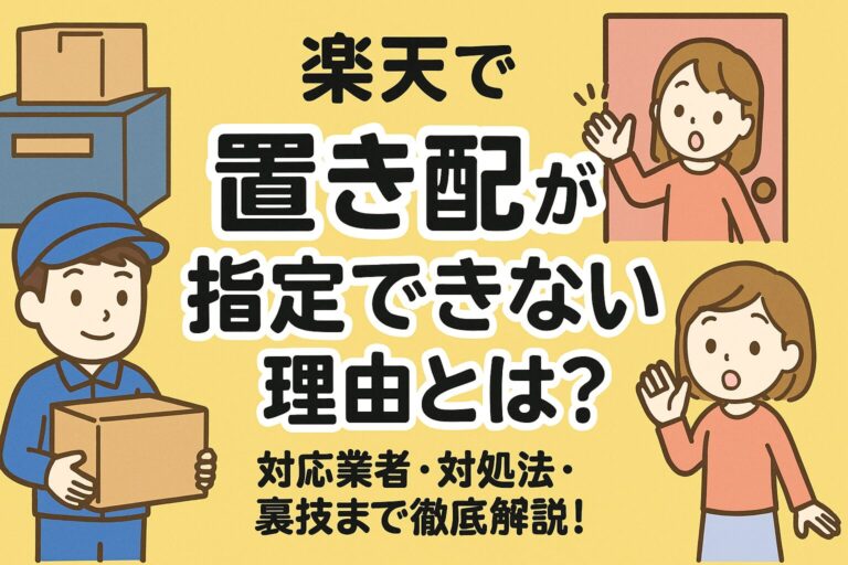 楽天で置き配が指定できない理由とは？対応業者・対処法・裏技まで徹底解説！