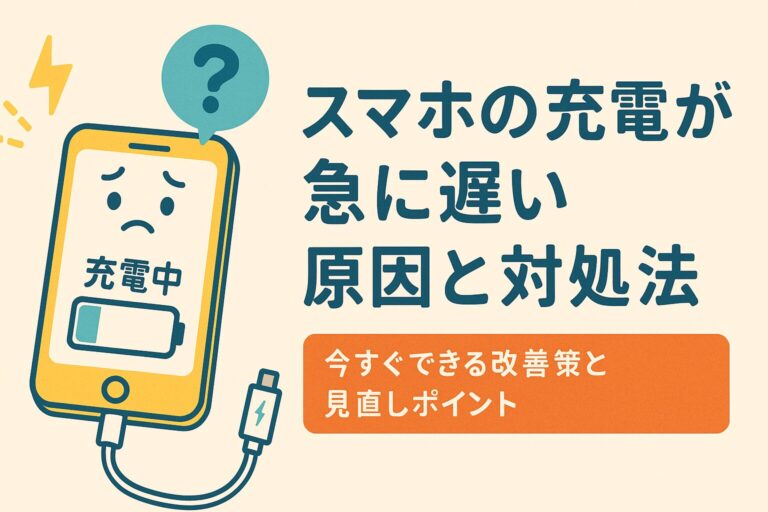 スマホの充電が急に遅い原因と対処法｜今すぐできる改善策と見直しポイント