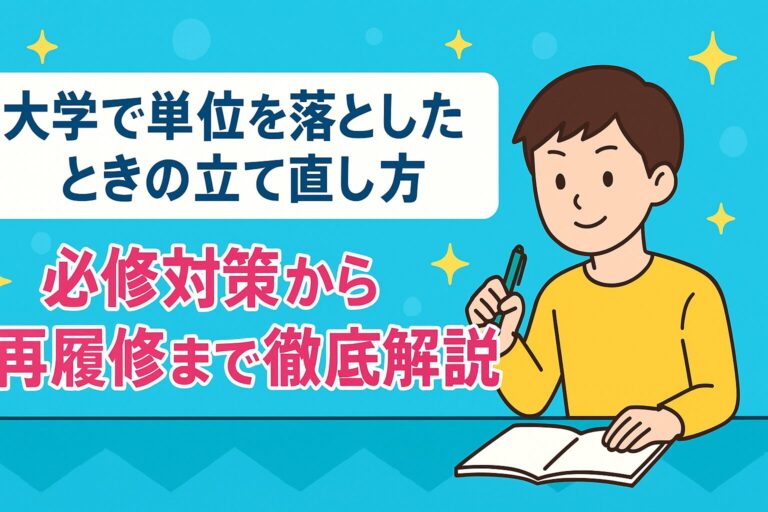 大学で単位を落としたときの立て直し方｜必修対策から再履修まで徹底解説
