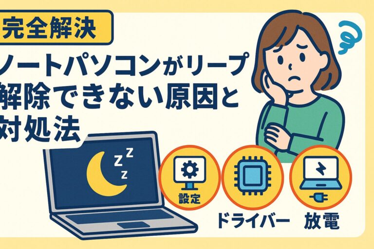 【完全解決】ノートパソコンがスリープ解除できない原因と対処法｜設定・ドライバー・放電で復帰不良を直す方法