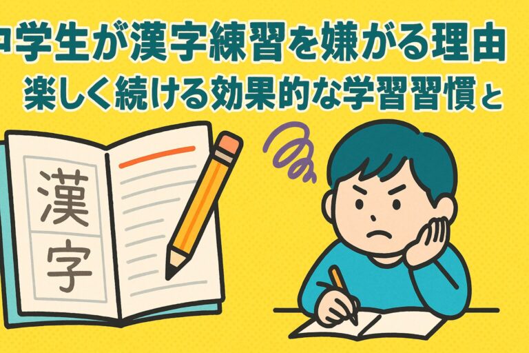 中学生が漢字練習を嫌がる理由と克服法｜楽しく続ける効果的な学習習慣とは