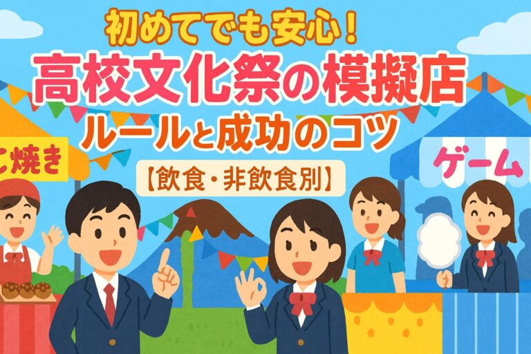 初めてでも安心！高校文化祭の模擬店ルールと成功のコツ【飲食・非飲食別】