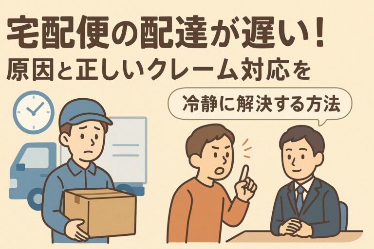 宅配便の配達が遅い！原因と正しいクレーム対応をわかりやすく解説【冷静に解決する方法】