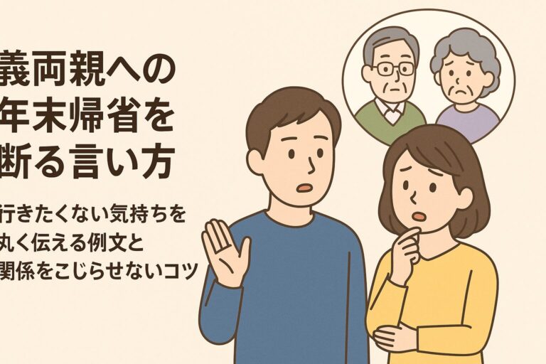 義両親への年末帰省を断る言い方｜行きたくない気持ちを丸く伝える例文と関係をこじらせないコツ