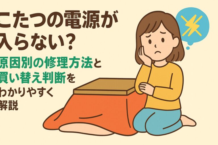 こたつの電源が入らない？原因別の修理方法と買い替え判断をわかりやすく解説