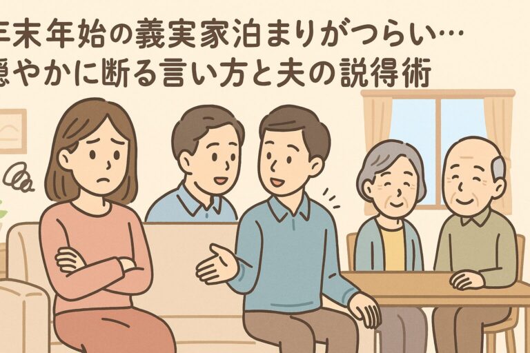 年末年始の義実家泊まりがつらい…穏やかに断る言い方と夫の説得術