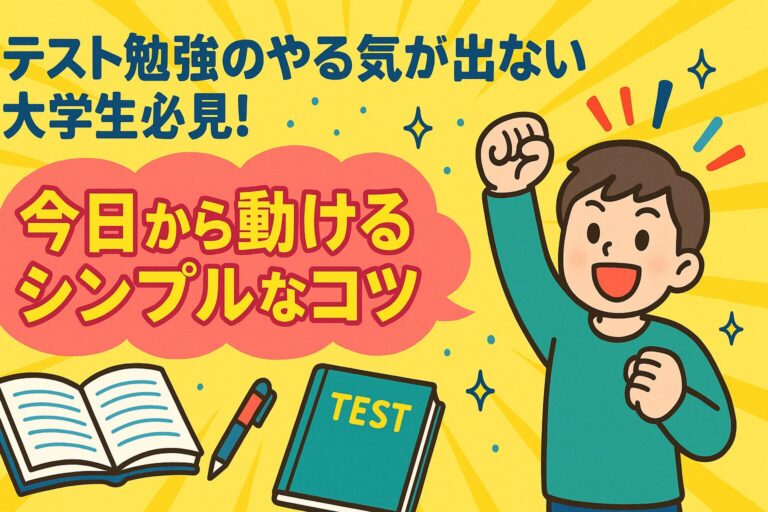 テスト勉強のやる気が出ない大学生必見！今日から動けるシンプルなコツ