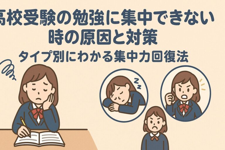 高校受験の勉強に集中できない時の原因と対策｜タイプ別にわかる集中力回復法