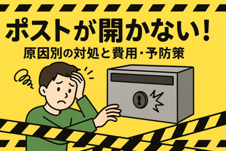 マンションのポストが開かない！原因別の安全な開け方と修理費用・予防策を徹底解説