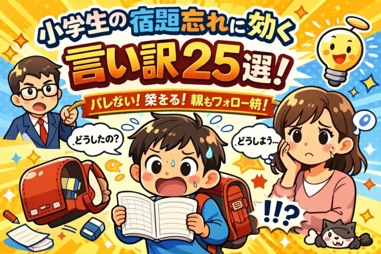 小学生の宿題忘れに効く言い訳25選｜バレない・笑える・親のフォロー術も完全網羅