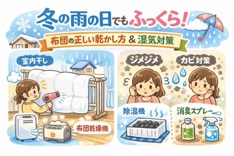 冬の雨の日でもふっくら！布団を外に干せない日の正しい乾かし方と湿気対策