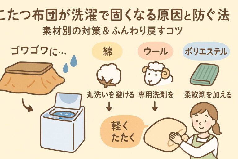 こたつ布団が洗濯で固くなる原因と防ぐ方法｜素材別の対策＆ふんわり戻すコツ