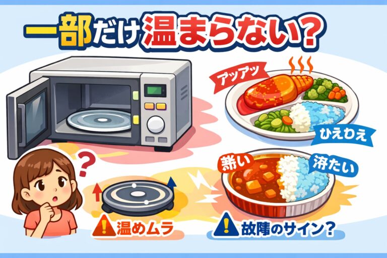 電子レンジでチンしても一部だけ温まらない？原因と故障の見分け方を徹底解説！