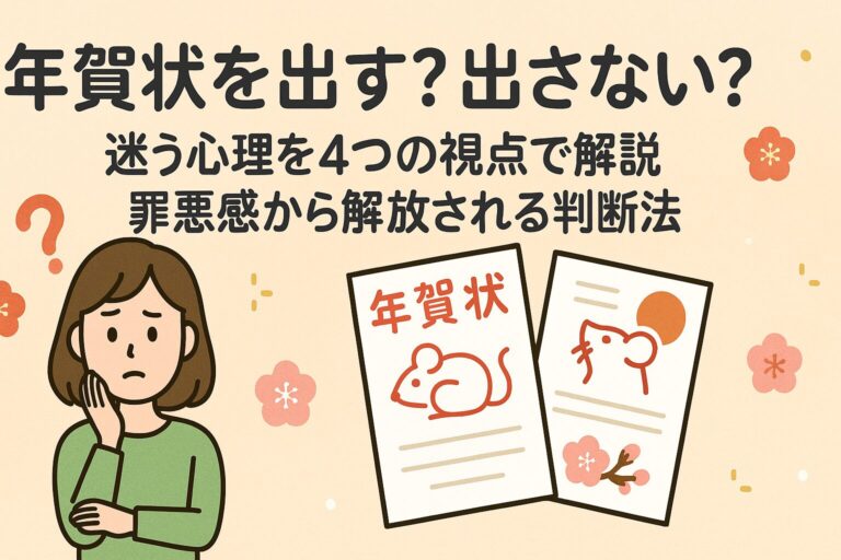 年賀状を出す？出さない？迷う心理を4つの視点で解説｜罪悪感から解放される判断法
