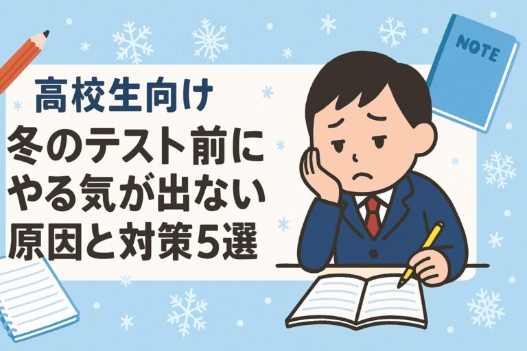 高校生向け｜冬のテスト前にやる気が出ない原因と対策5選【5分で立て直す方法も】