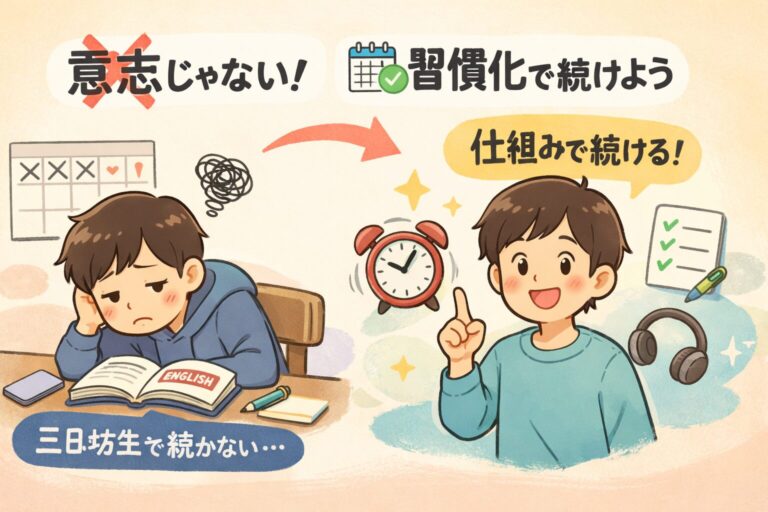 英語の勉強が続かない理由は意志じゃない｜モチベーション不要の習慣化テクニック