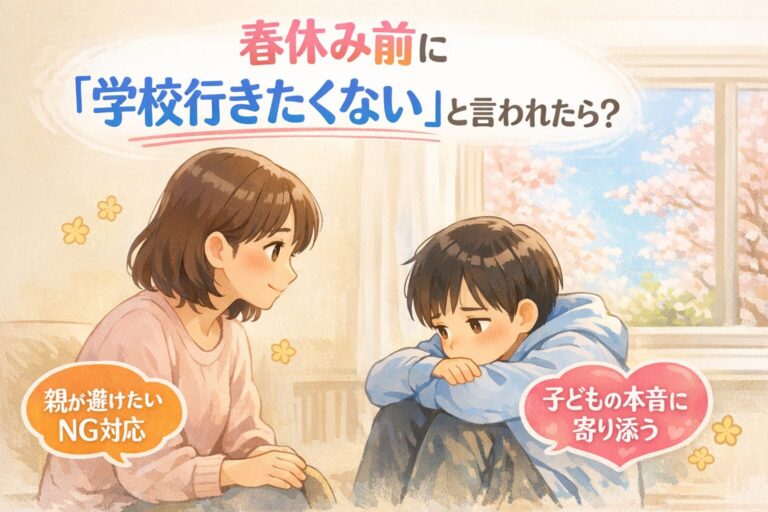 春休み前に「学校行きたくない」と言われたら？親が避けたいNG対応と子どもの本音への寄り添い方