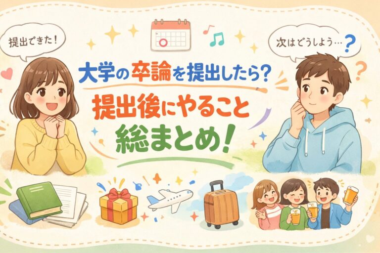 大学の卒論を提出したら？提出後にやること総まとめ｜時系列・立場別に徹底解説
