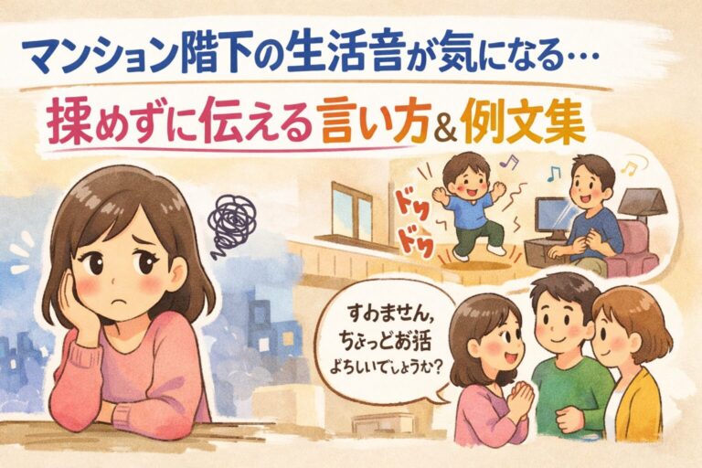 マンション階下の生活音が気になる…揉めずに伝える言い方と実際に使える例文集