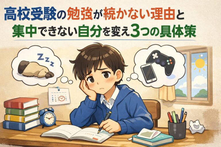 高校受験の勉強が続かない理由と集中できない自分を変える3つの具体策