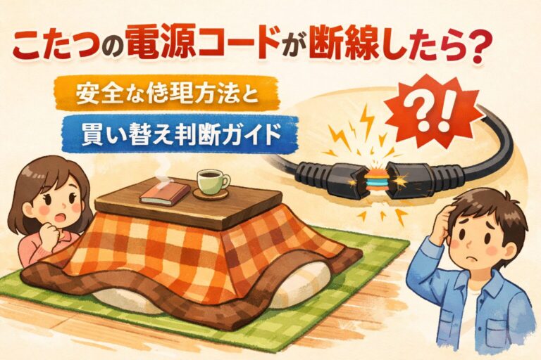 こたつの電源コードが断線したら？安全な修理方法と買い替え判断ガイド