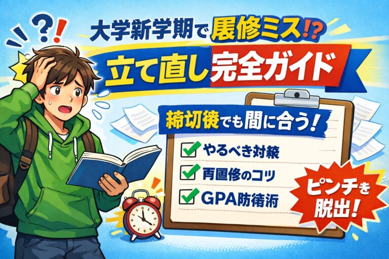 大学新学期で履修ミスったときの立て直し完全ガイド｜締切後でも間に合う具体策とGPA防衛術