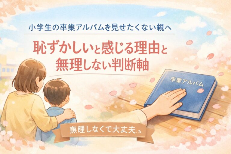 小学生の卒業アルバムを見せたくない親へ｜恥ずかしいと感じる理由と無理しない判断軸