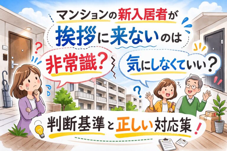 マンションの新入居者が挨拶に来ないのは非常識？気にしなくていい？判断基準と正しい対応策