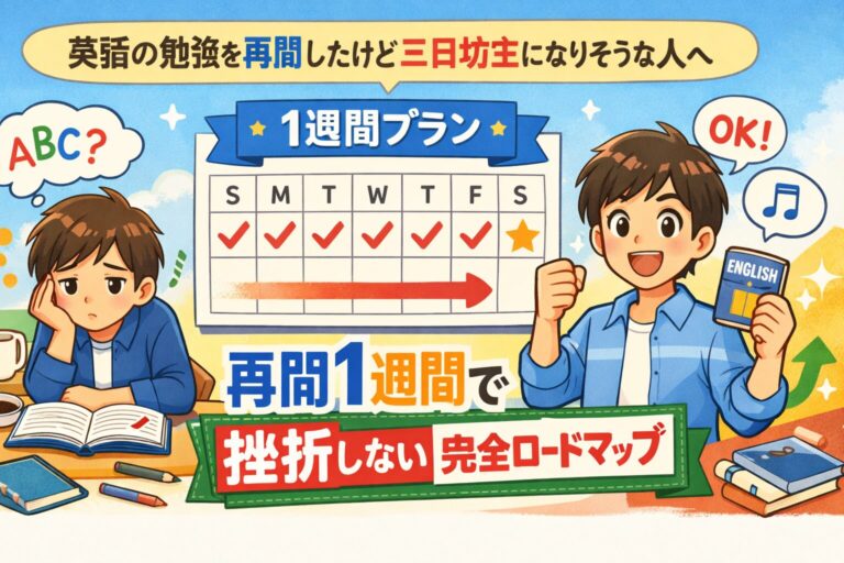 英語の勉強を再開したけど三日坊主になりそうな人へ｜再開1週間で挫折しない完全ロードマップ