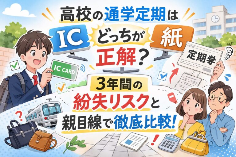 高校の通学定期はICと紙どっちが正解？3年間の紛失リスクと親目線で徹底比較