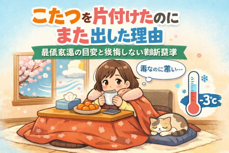 こたつを片付けたのにまた出した理由｜最低気温の目安と後悔しない判断基準