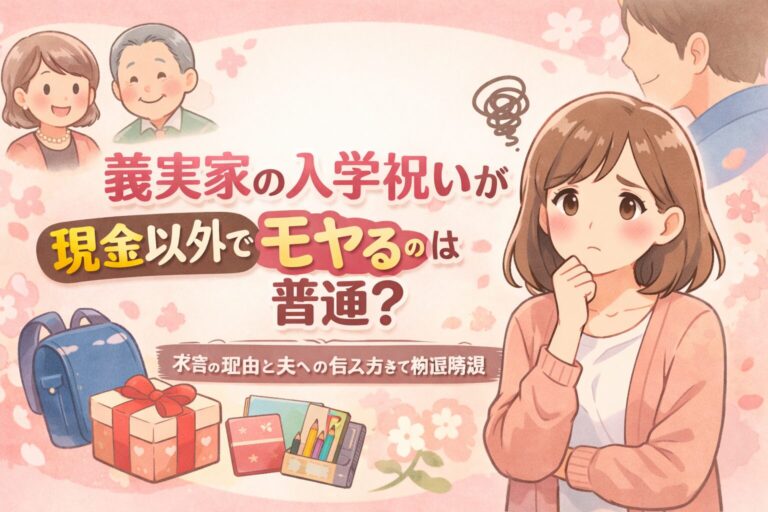 義実家の入学祝いが現金以外でモヤるのは普通？本音の理由と夫への伝え方まで徹底解説