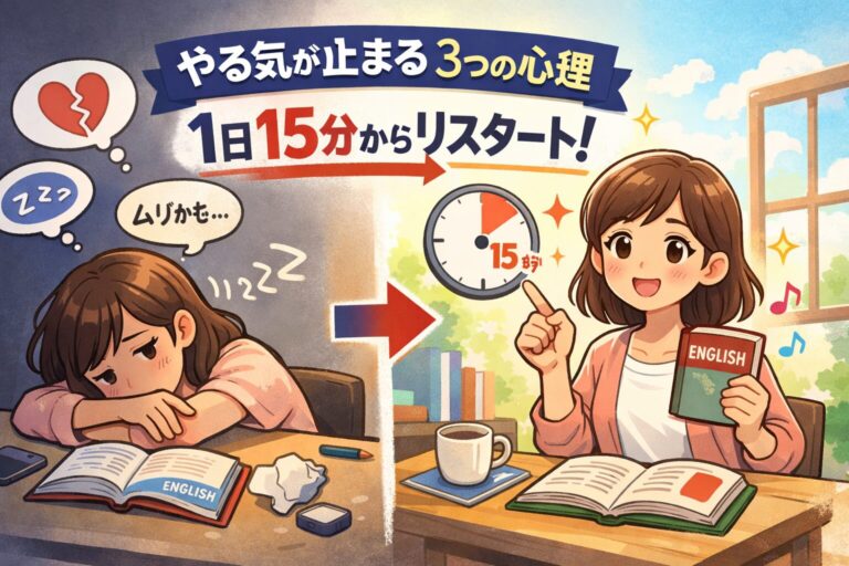 春から英語を本気で勉強するつもりだったのに出せない人へ｜やる気が止まる3つの心理と1日15分リスタート法